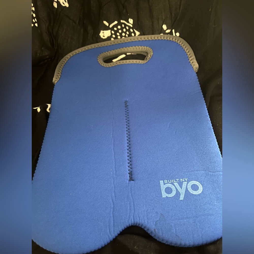 BYO Blue Neoprene Double Wine Tote